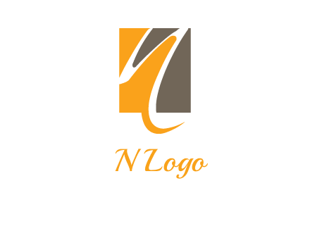 abstract letter n inside rectangle logo