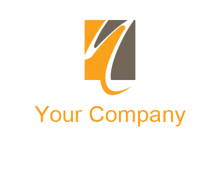 abstract letter n inside rectangle logo
