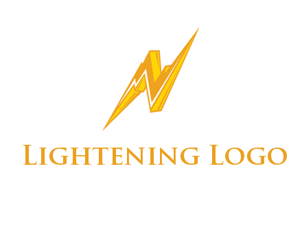 letter N made of thunder icon logo