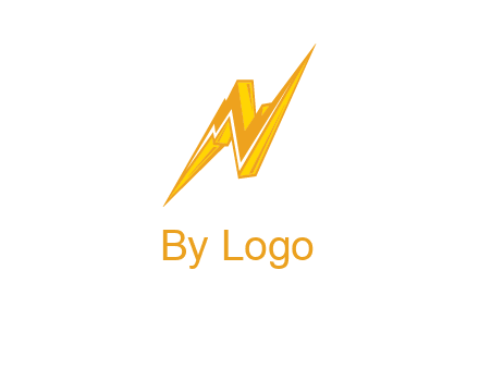 letter N made of thunder icon logo
