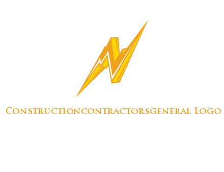 letter N made of thunder icon logo
