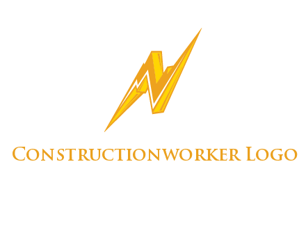 letter N made of thunder icon logo
