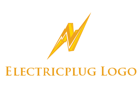 letter N made of thunder icon logo