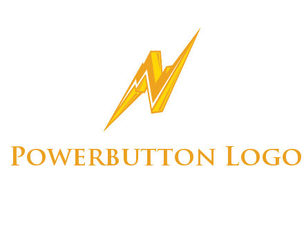 letter N made of thunder icon logo