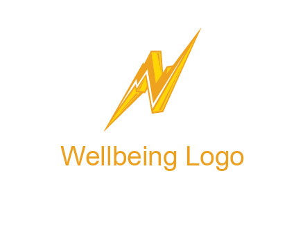 letter N made of thunder icon logo