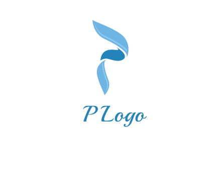 letter P made of waves logo