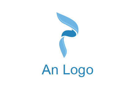 letter P made of waves logo