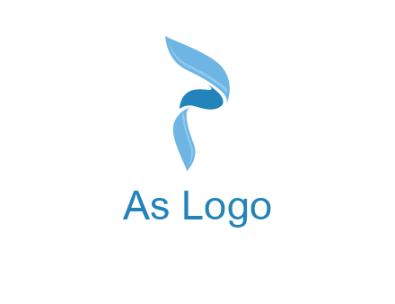letter P made of waves logo