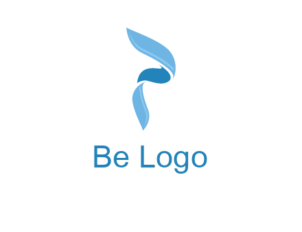 letter P made of waves logo
