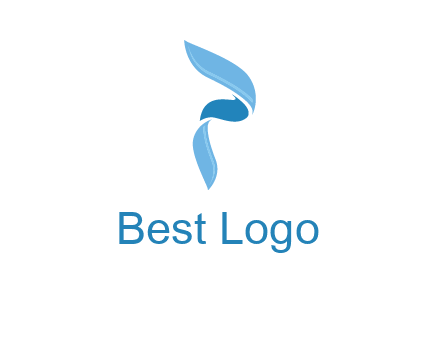 letter P made of waves logo