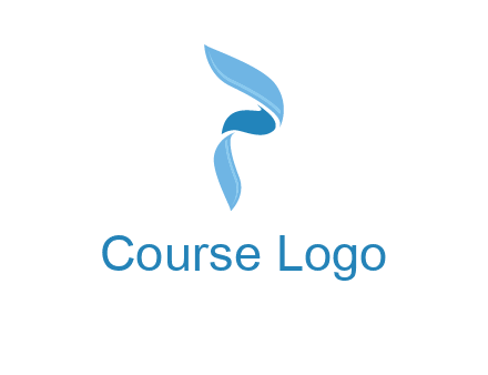 letter P made of waves logo