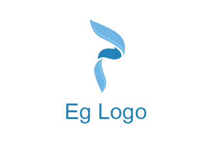 letter P made of waves logo