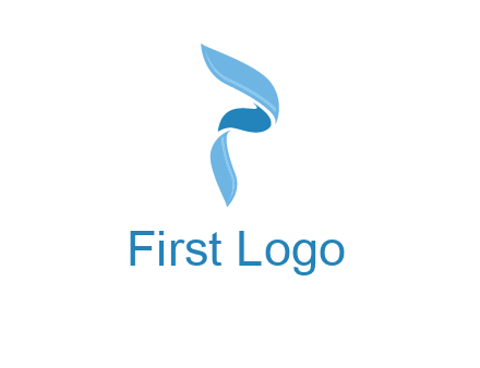 letter P made of waves logo