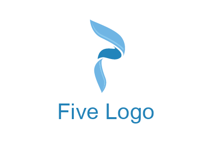 letter P made of waves logo