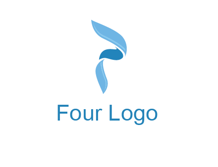 letter P made of waves logo