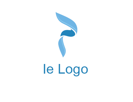 letter P made of waves logo