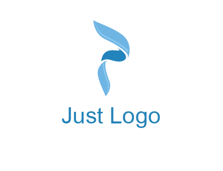 letter P made of waves logo