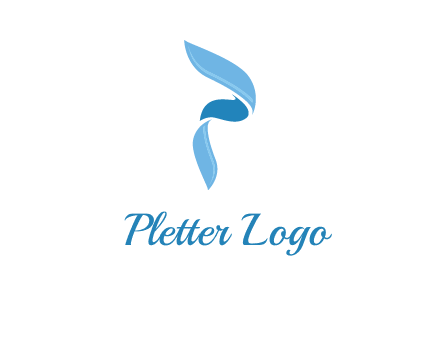 letter P made of waves logo