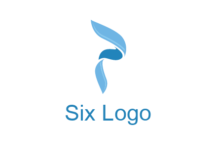 letter P made of waves logo