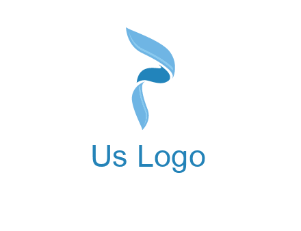 letter P made of waves logo