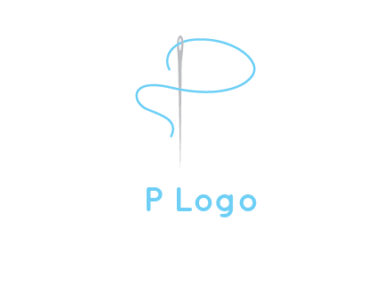 letter P made of needle and thread logo