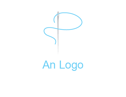 letter P made of needle and thread logo