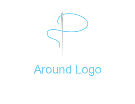 letter P made of needle and thread logo