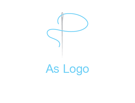 letter P made of needle and thread logo