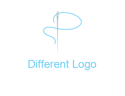letter P made of needle and thread logo