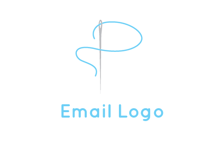 letter P made of needle and thread logo
