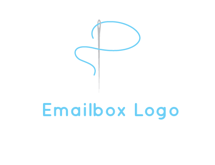 letter P made of needle and thread logo