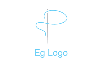 letter P made of needle and thread logo