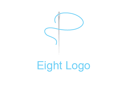letter P made of needle and thread logo