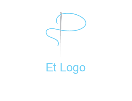 letter P made of needle and thread logo
