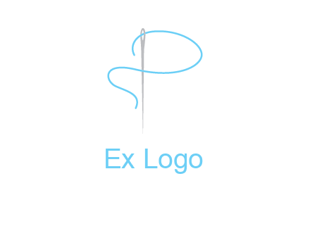 letter P made of needle and thread logo