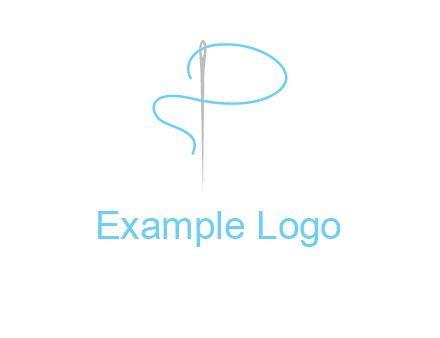 letter P made of needle and thread logo