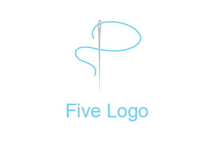 letter P made of needle and thread logo