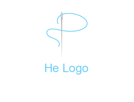 letter P made of needle and thread logo