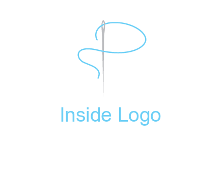 letter P made of needle and thread logo