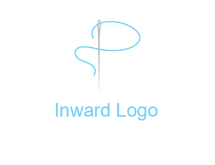 letter P made of needle and thread logo