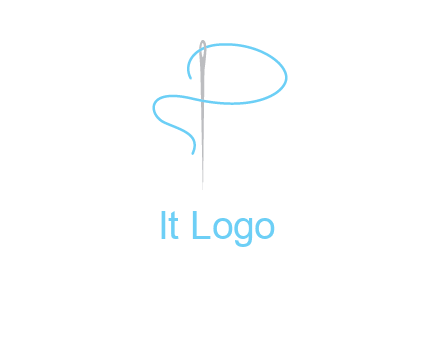 letter P made of needle and thread logo