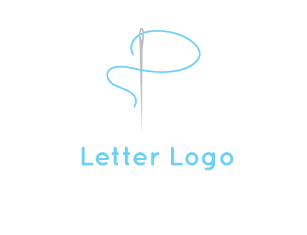 letter P made of needle and thread logo