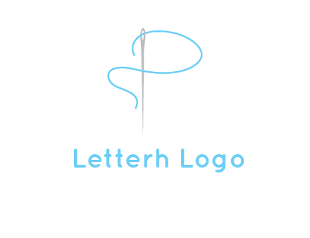 letter P made of needle and thread logo
