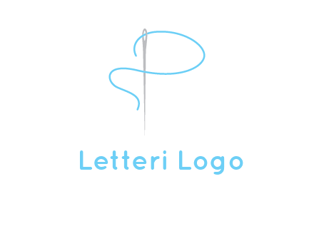 letter P made of needle and thread logo