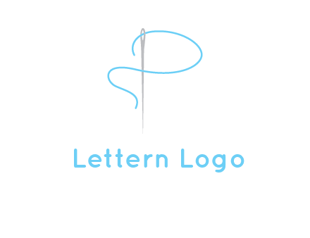 letter P made of needle and thread logo