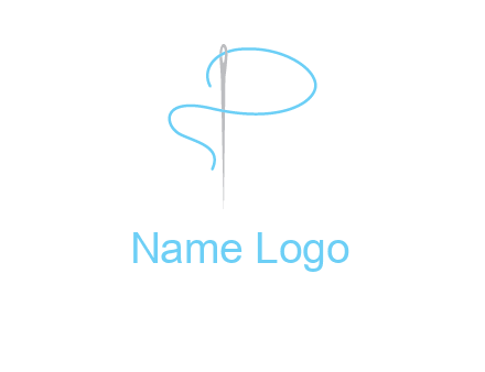 letter P made of needle and thread logo