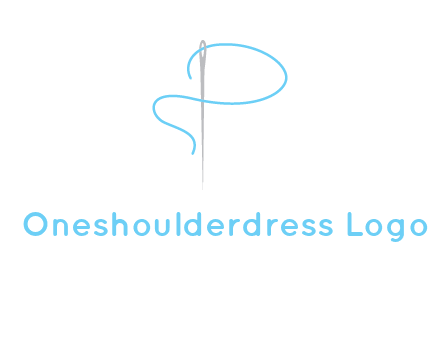 letter P made of needle and thread logo