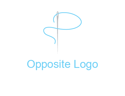 letter P made of needle and thread logo