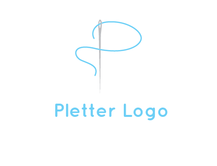 letter P made of needle and thread logo