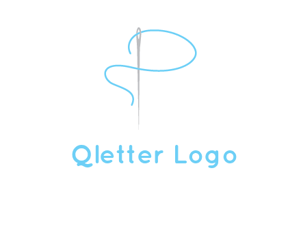 letter P made of needle and thread logo